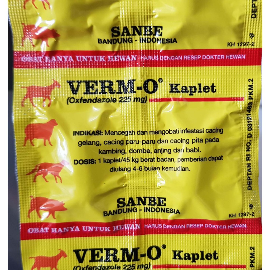 Verm O Obat Cacing Kambing Babi Sapi Kerbau Ternak Merk Sanbe Per Kaplet Shopee Indonesia