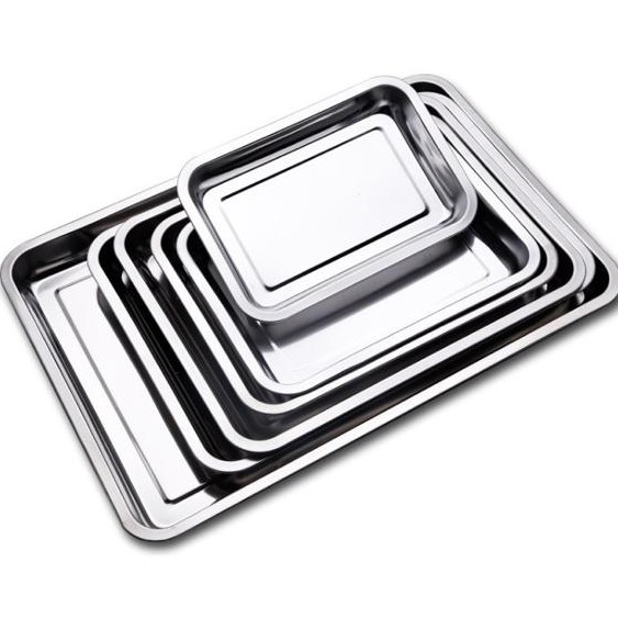 Promo!!!! 3 PCS Nampan Stainless Steel / Baki / Baking Tray Ukuran 27-20. 32-22, 36-27CM