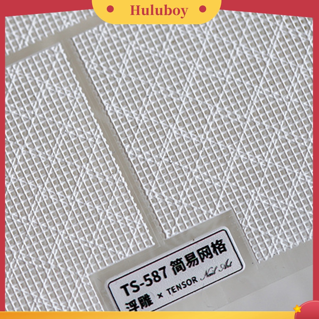 Huluboy Huluboy♡ Stiker Kuku Mesh Hollow Efek 5D Warna Putih Untuk Nail Art
