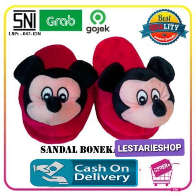 SANDAL RUMAH KAMAR DALAM RUANGAN DEWASA ANAK  WANITA PRIA BONEKA KARAKTER MICKEY
