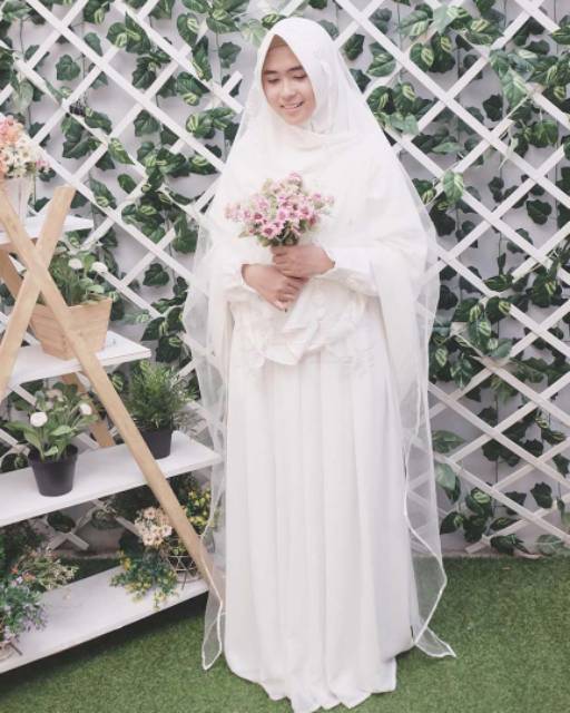 Set Akad Alila Bw Hijab Alila Baju Gaun Pengantin Syari Dress Walimah Shopee Indonesia