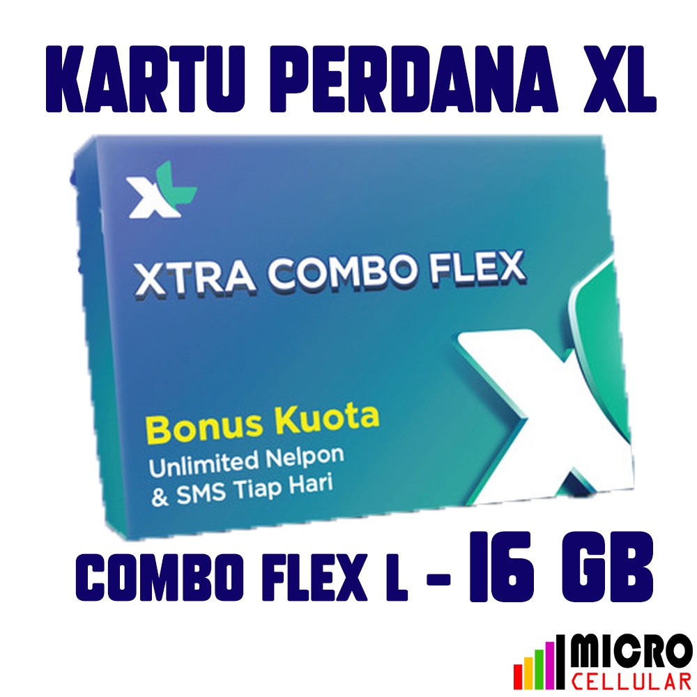 Kartu Perdana XL Combo Flex L 16 GB + Bonus Kuota 4 GB - Unlimited WA dan LINE