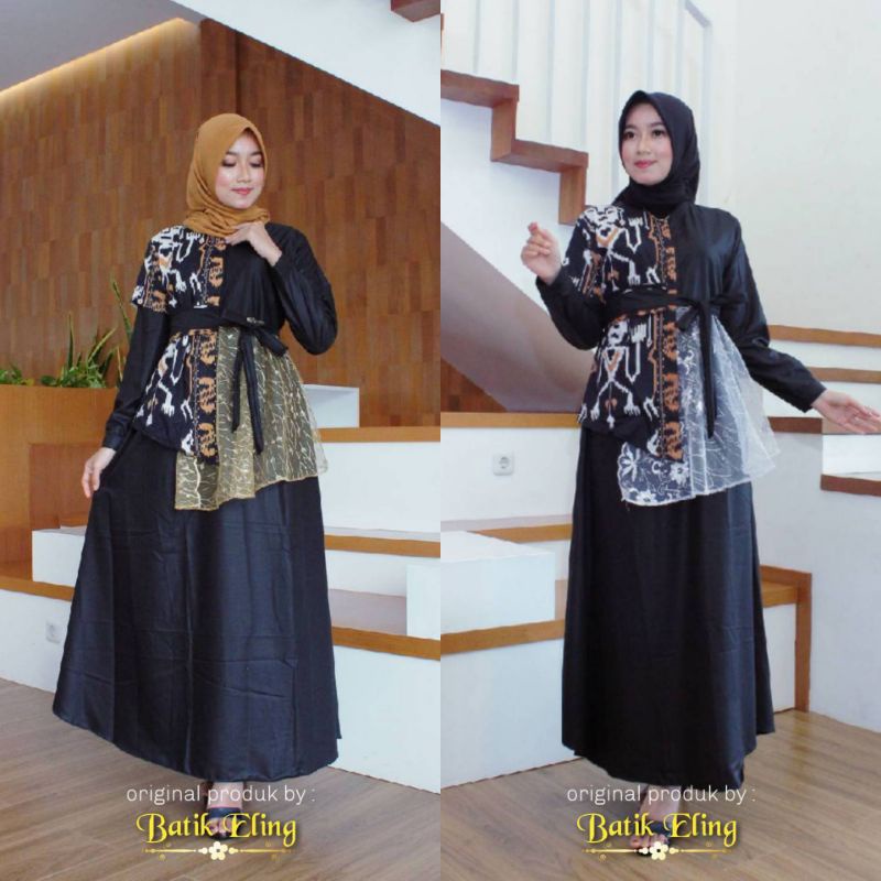 Gamis tile brukat batik remaja terbaru