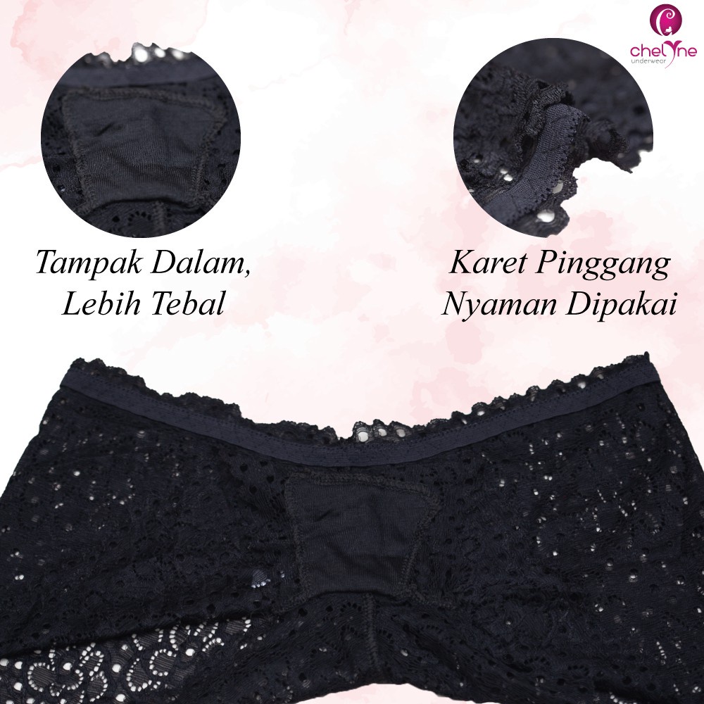 Chelyne Bralette Sabrina Full Lace TK156 Atasan Full Brukat (Inner/Top/Outer) Tunggal/SET