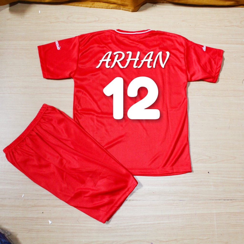 Setelan baju bola timnas indonesia 1-14thn