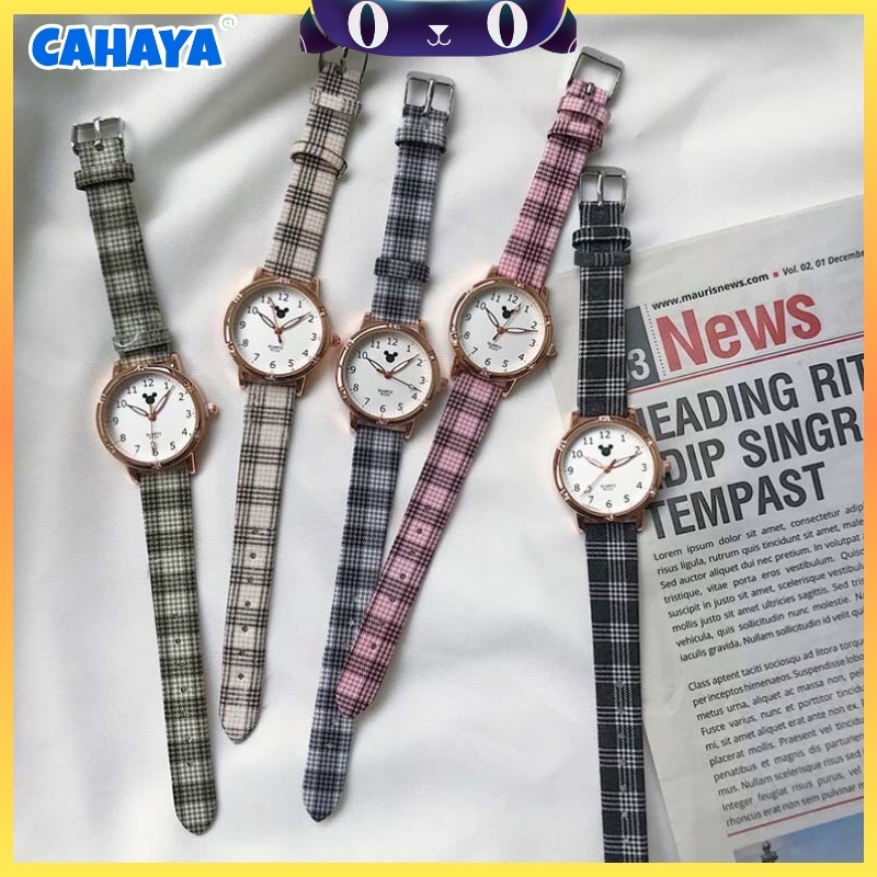 CAHAYA Jam Tangan Quartz Strap PU Analog Casual Gaya Retro Untuk Wanita Watch Korean Fashion Jam1