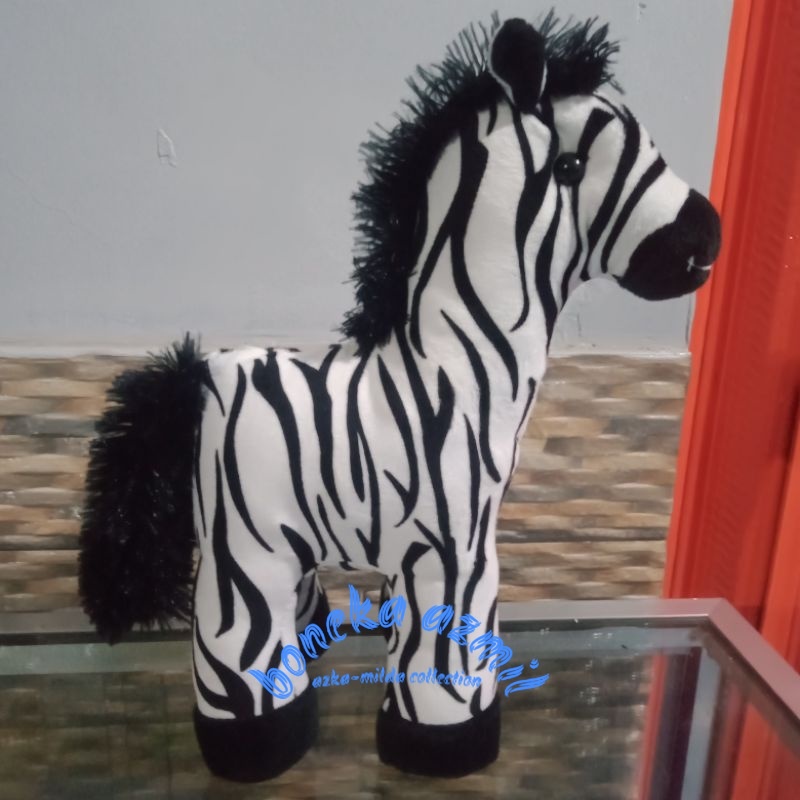 Boneka kuda zebra ukuran 35 cm size l