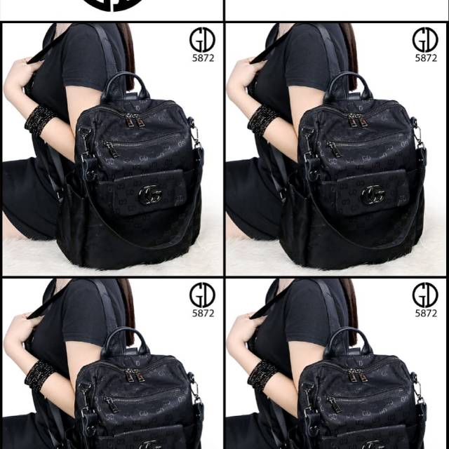 C.New arrival Best Seller Ladies BACKPACK GUCCI GD Bags Waterfproof Parasut Hardware Black (5872)