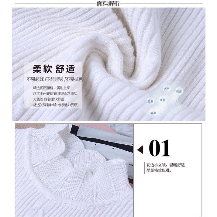 Woman Knit Sweater Premium ( Blus Rajut Wanita Kerah Tinggi )