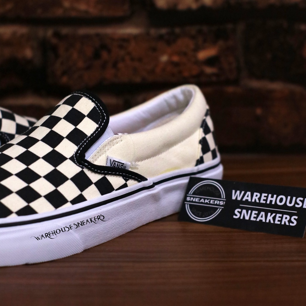 Sepatu Slip On Checkerboard Classic Sneakers Slip On Catur