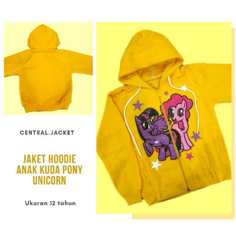 Jaket Anak Perempuan Kuda Pony Unicorn - Sweater Hoodie Anak Tebal Musim Dingin