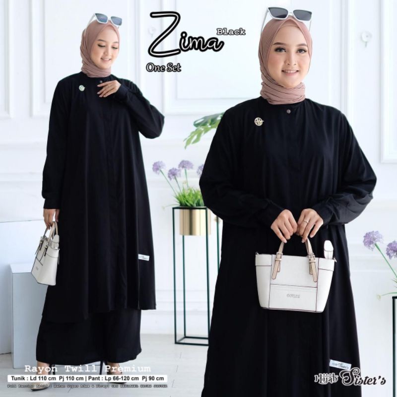 SET TUNIK + ROK RAYON TWILL POLOS PREMIUM ZIMA BY HIJAB SISTER