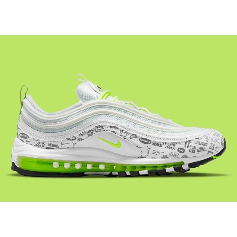 white and neon green air max