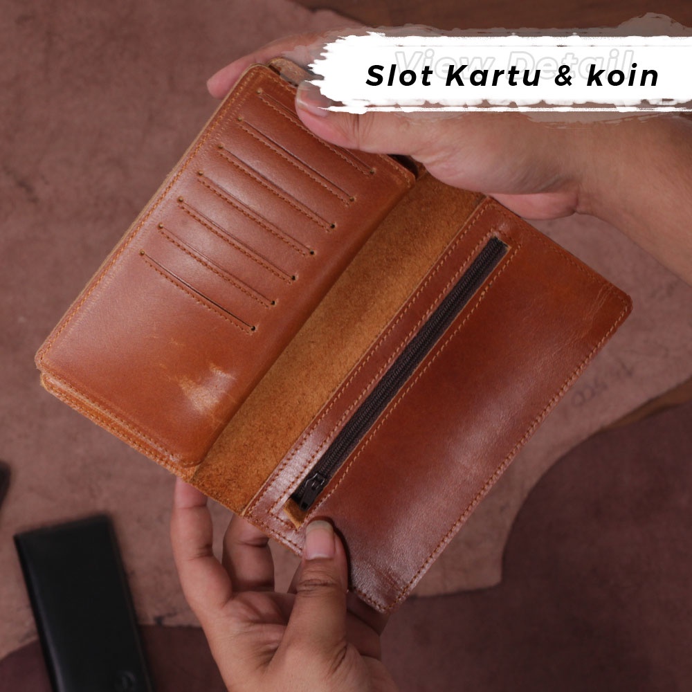 Dompet Lipat Panjang Kulit Sapi Asli Keren Kualitas Premium FO12 KUALITAS ASLI TERJAMIN MEMUASKAN