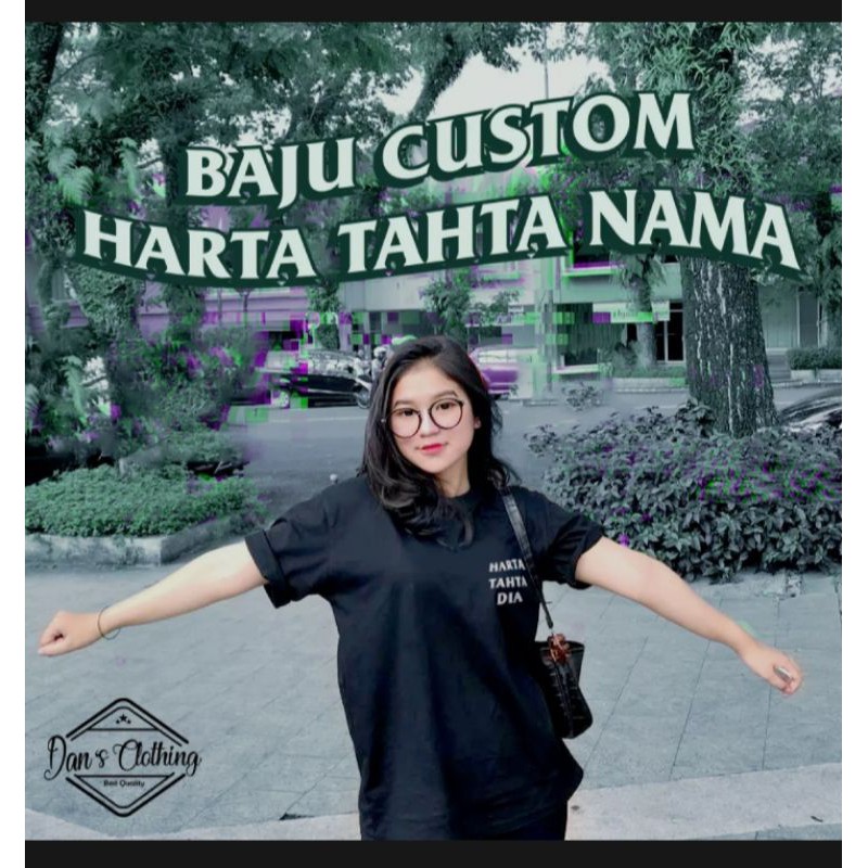 baju kaos logo HARTA TAHTA castom nama . cewe cwo