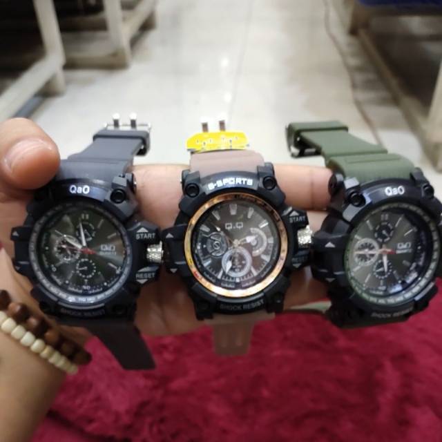 Jam tangan q&o sports jarum COD