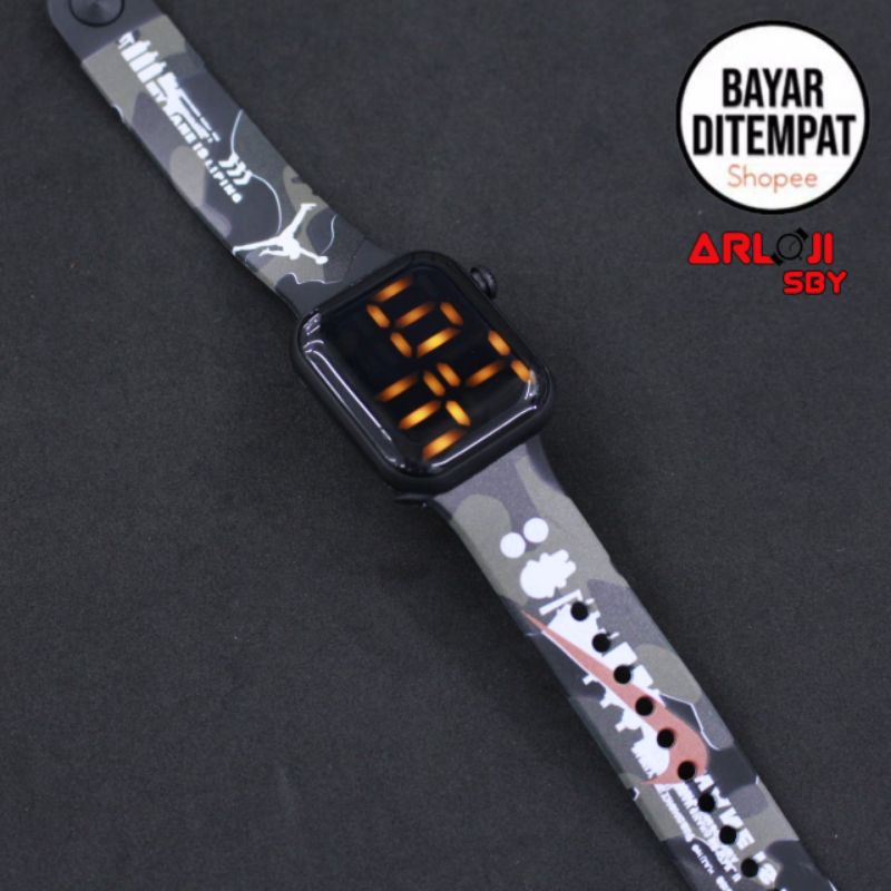 JAM LED WATCH MOTIF RUBBER STRAP GROSIR MURAH / JAM IMPORT