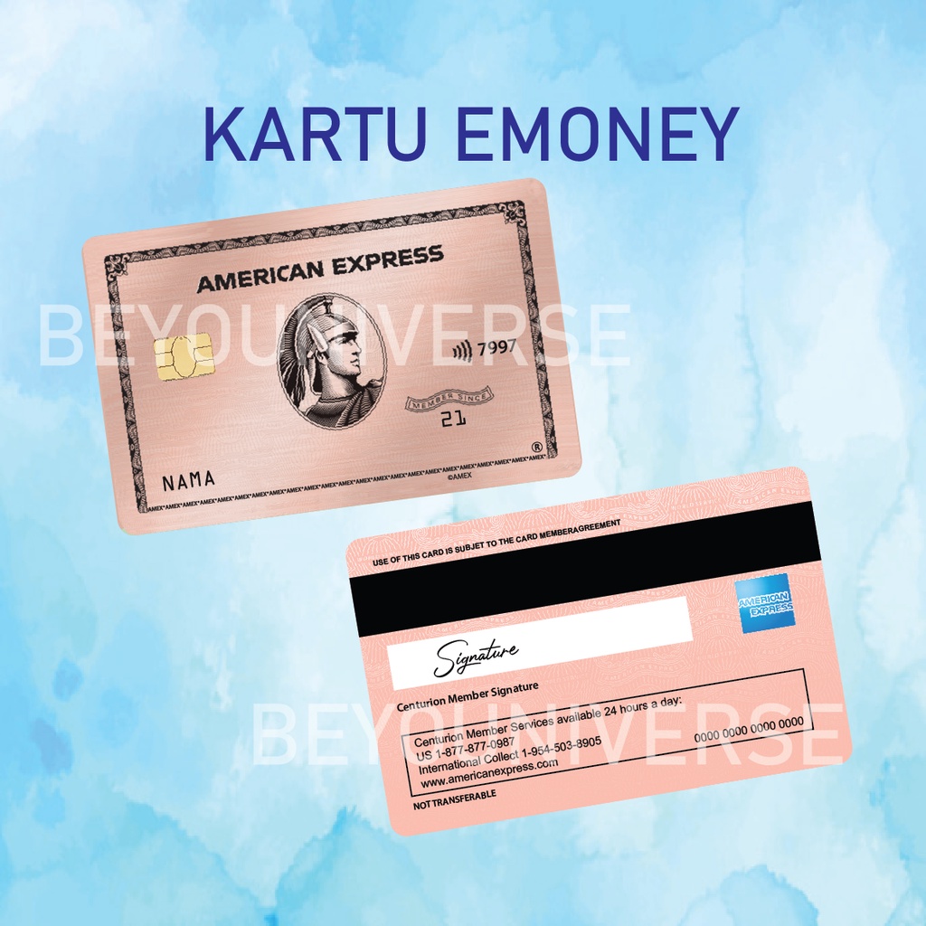 Kartu Flazz BCA gen 2 Design American Express Rose Gold Pink Custom Kartu Flazz Etoll