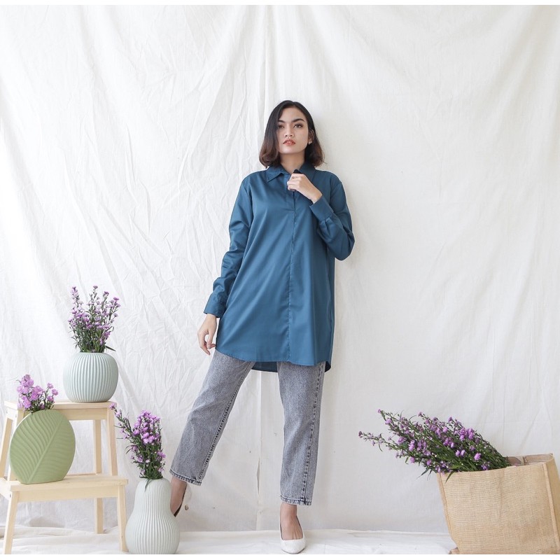 Kemeja Casual Wanita / Cotton shirt dress wanita