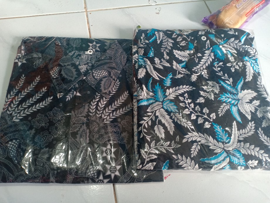 Batik Couple Keluarga Sania Ruffle Ori Ndoro Jowi Dnt Motif Blarak Biru