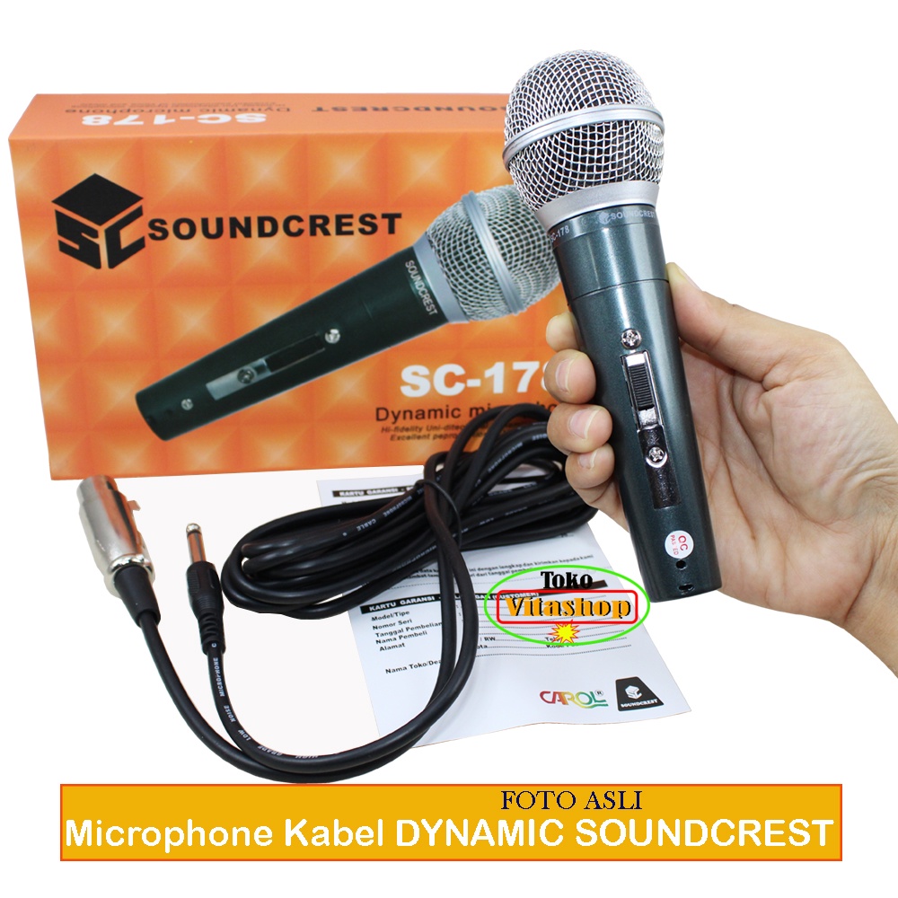 MIC KABEL SOUNDCREST SC-178 MICROPHONE DYNAMIK MIKROFON KARAOKE MIK