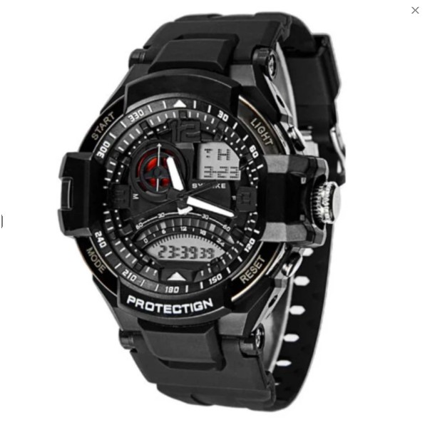 SYNOKE Pria Jam Tangan Olahraga Militer Tahan Air Analog Digital LED Multifungsi Waterproof  Watch