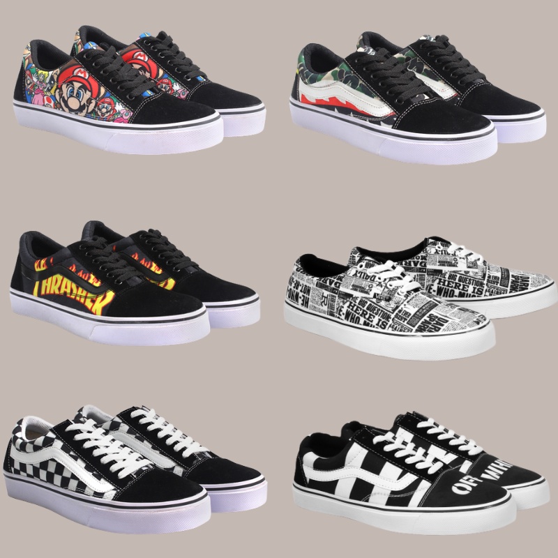 Sepatu Motif Vans Berkualitas Cowo Style Kasual Modern