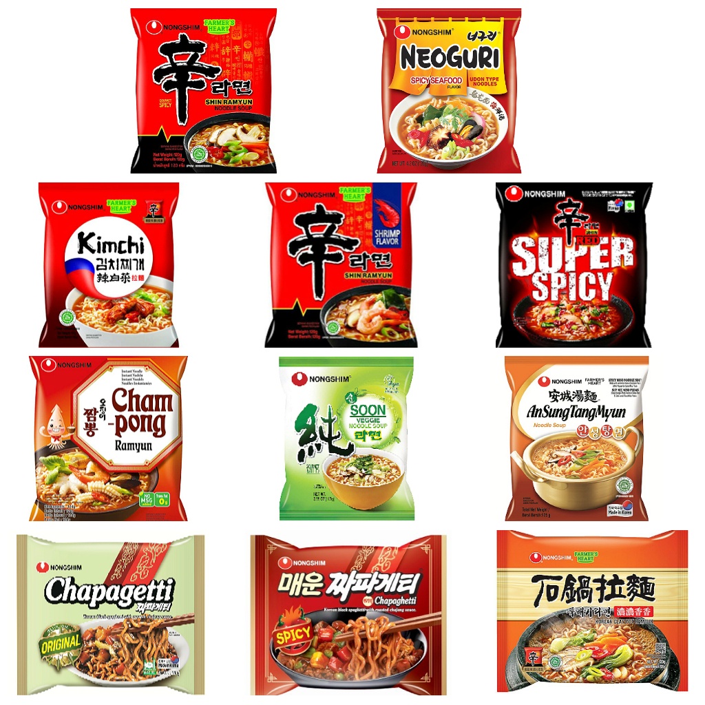 NONGSHIM SHIN RAMYEON RAMYUN RAMEN Mie Instan HALAL Spicy Mushroom Kimchi Neuguri Udon ClayPot