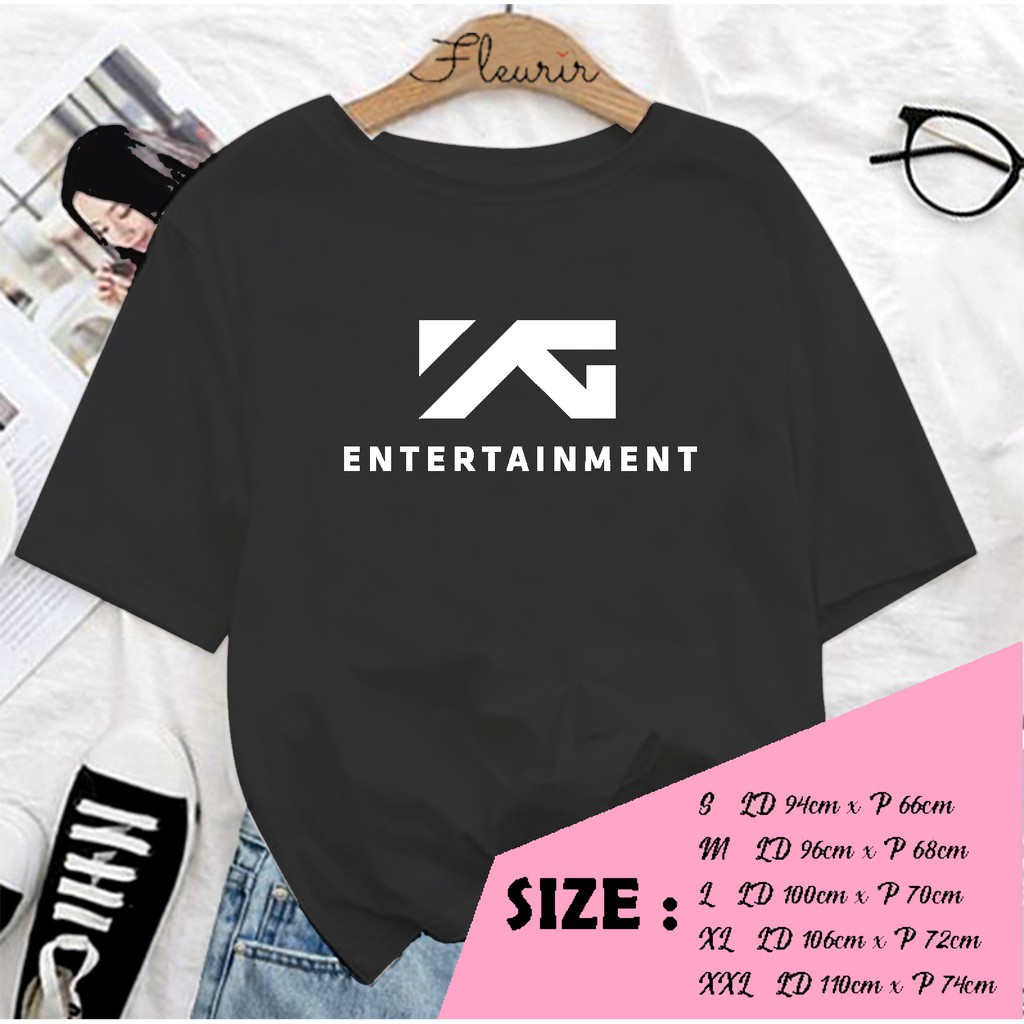 FLEURIR - KAOS YG ENTERTAINMENT KPOP PL WANITA DEWASA LENGAN PENDEK TEE UNISEX