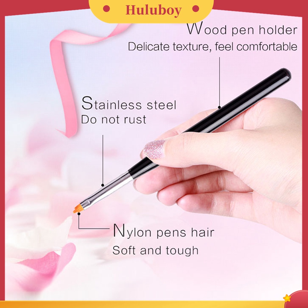 Huluboy Huluboy♡ Pen Brush Gambar Nail Art Gagang Pendek Portable Aneka Bentuk Untuk Manicure