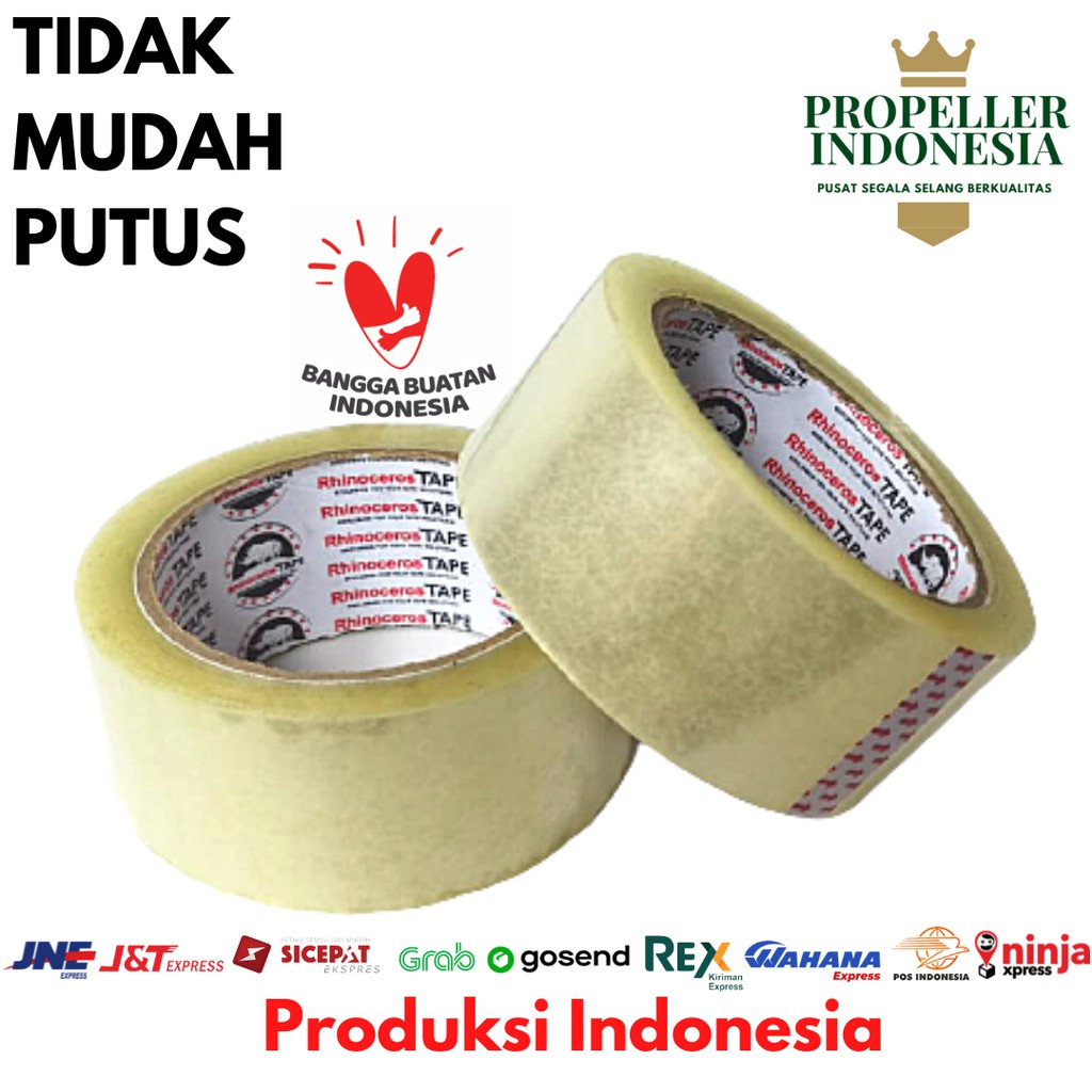 Lakban Bening Putih RHINOCEROS Tape Clear 2 inci 45mm x 90 Yard