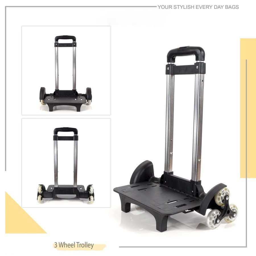 Trolley Spinner Roda 3 Platform Lebar Troli Trolly Troly Troley Lipat Portable Serbaguna Belanja Gal