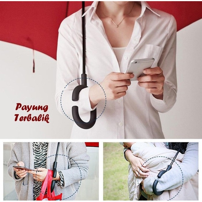 Payung Terbalik + Sarung Kazbrella Reverse Umbrella Gagang C M511