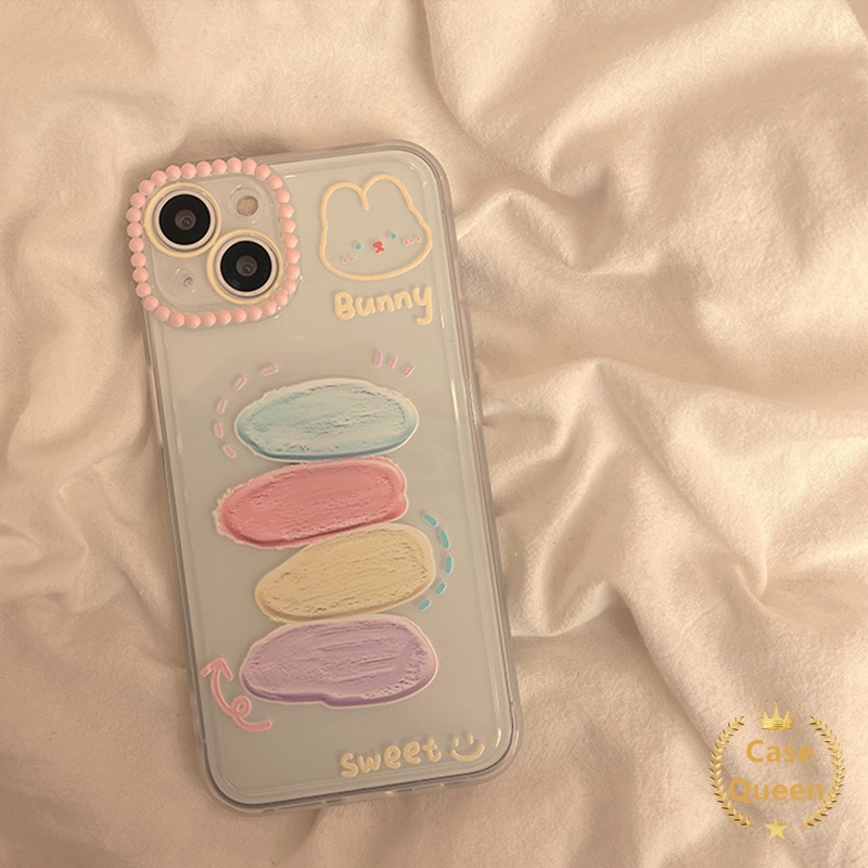 Soft Case TPU Transparan Motif Lukisan Kelinci Untuk IPhone 11 7Plus 8Plus 13 12 Pro Max XR 6 6S 7 8 Plus XS Max X 11Pro 12Pro 13Pro Max SE 2020