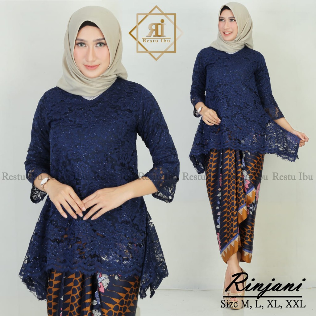 SB Collection Stelan Kebaya Rika Blouse Brukat Dan Rok Lilit Maxi Super Jumbo Batik Wanita