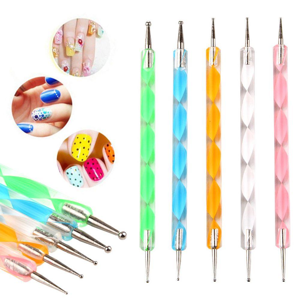 [Elegan] Dekorasi Nail Art 25Pcs/Set Roda Gambar Akrilik DIY Rhinestones Kristal Dotting Pen Kit