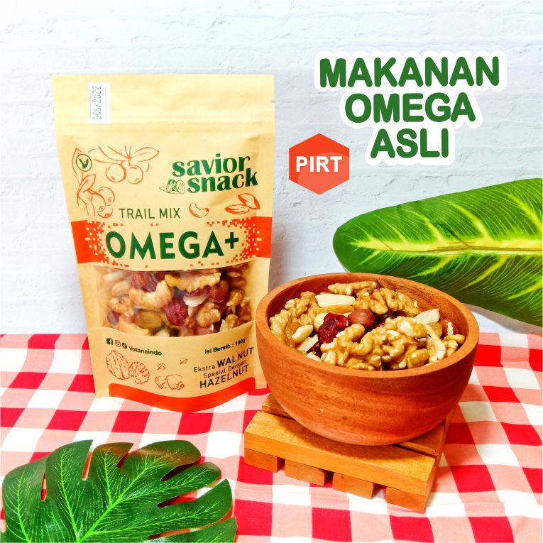 Savior Snack OMEGA+ MAKANAN SEHAT Trail Mix Walnut Pili Mete Hazelnut Raisin Gold Dried Crunberry Cemilan Kacang & Buah Kering