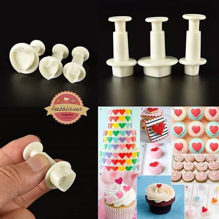 

Ready - 3Pcs Set Plunger Hearts /Fondant Mold