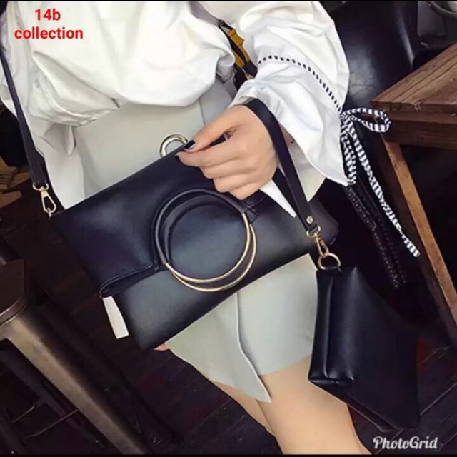 Tas Satu Set Cluthes Ring O Free Pouch Bisa selempang Multifungsi