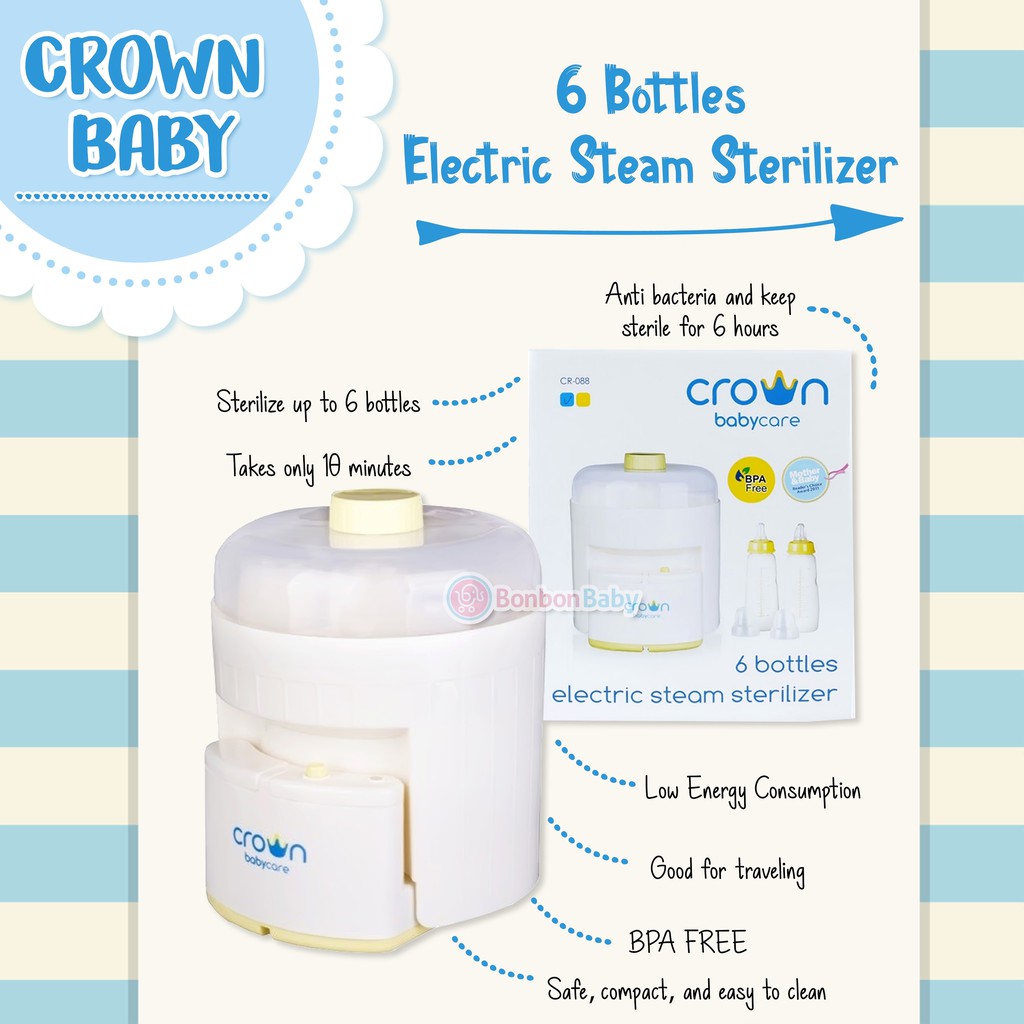 Crown 6 Bottle Sterilizer CR088 / steril botol / alat steril botol murah