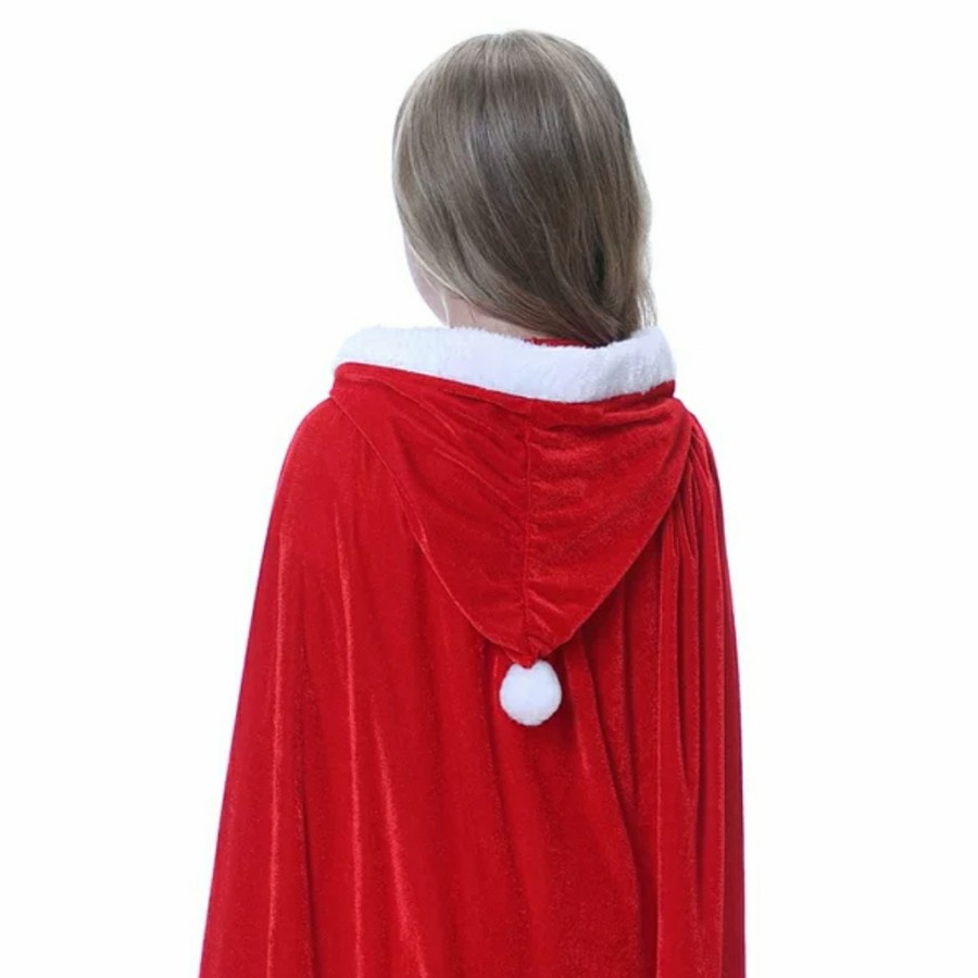 Christmas Red Hood Cape Kostum Natal anak Jubah Santa