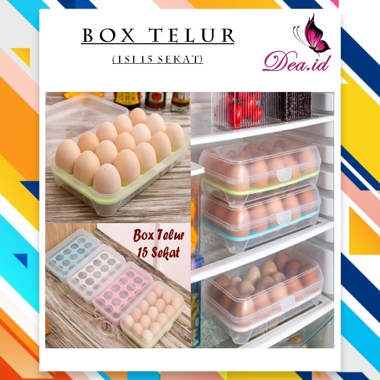 [DEASHOP] BOX PENYIMPAN TELUR ISI 15 LUBANG / RAK TELUR / KOTAK TELUR 15 SEKAT