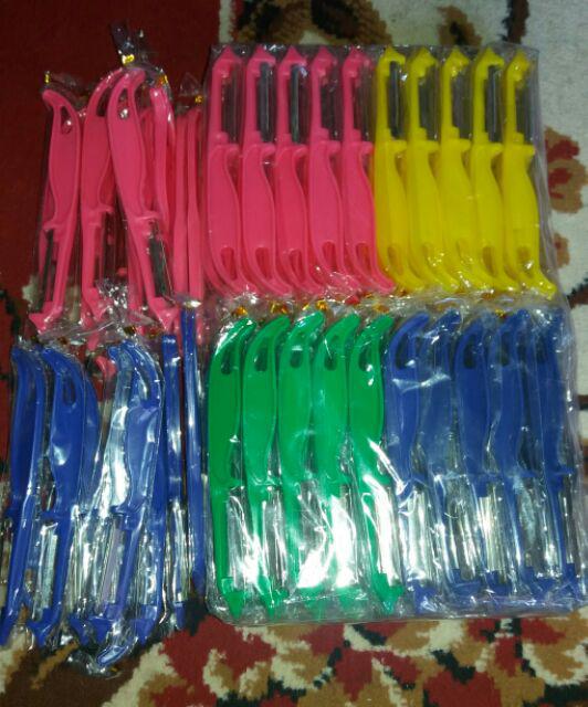 (isi 100pc) Souvenir Pernikahan Pengupas Buah Dan Sayur Pelangi Kemasan Platik (isi 100pc)
