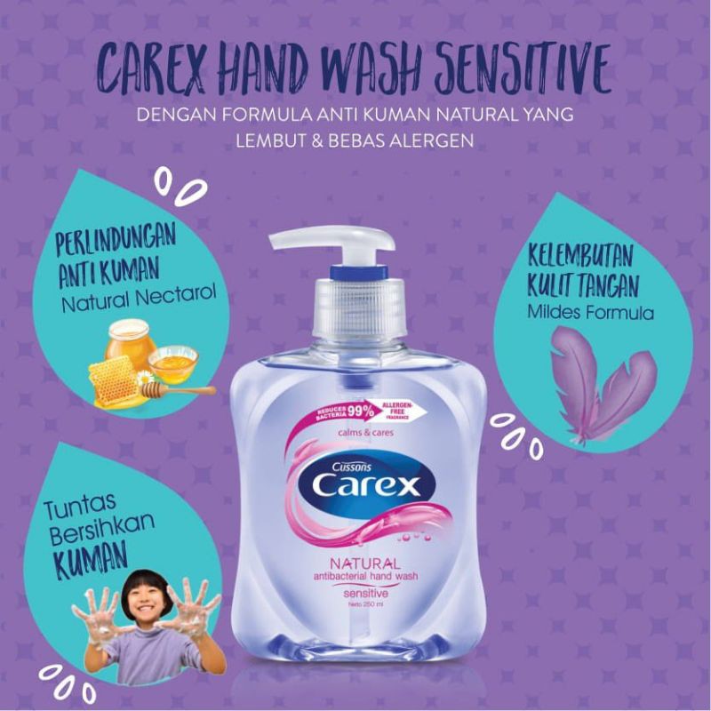 Carex Hand Wash Sensitive Pump 250 ml