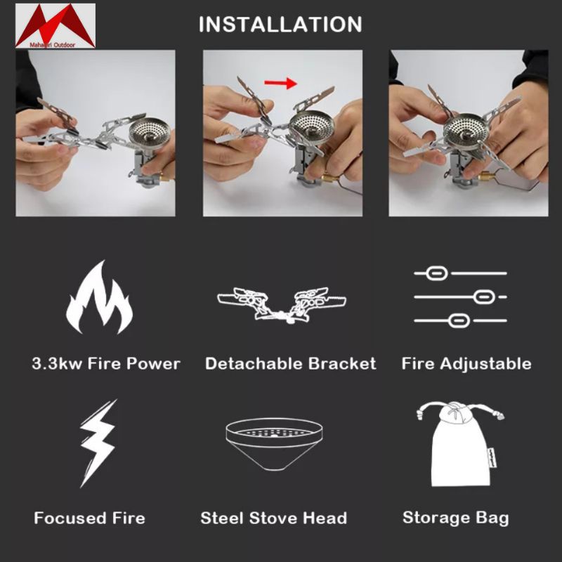Kompor CampingMoon XD-2-NE portable Camping Moon stove ultralight