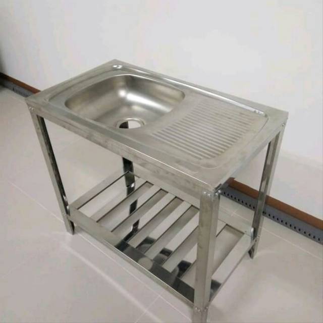  WASTAFEL  STAINLESS BAK CUCI PIRING MS 32 18 KAKI  SET 