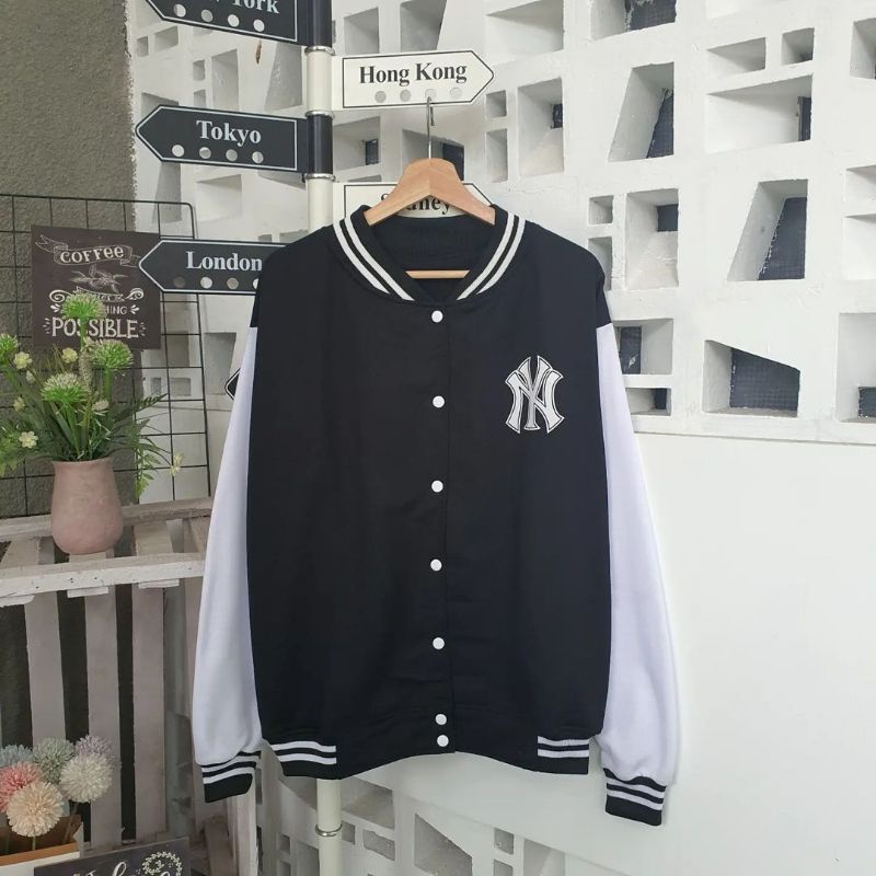 Ny Baseball Varsity Jaket Oversize Jumbo | Baseball Jaket Korean Style | Jaket Varsity Jumbo