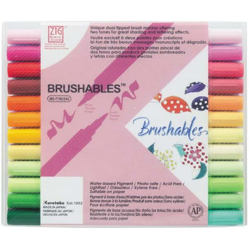 

ZIG Kuretake Brushables Full Set 24pcs/48 color