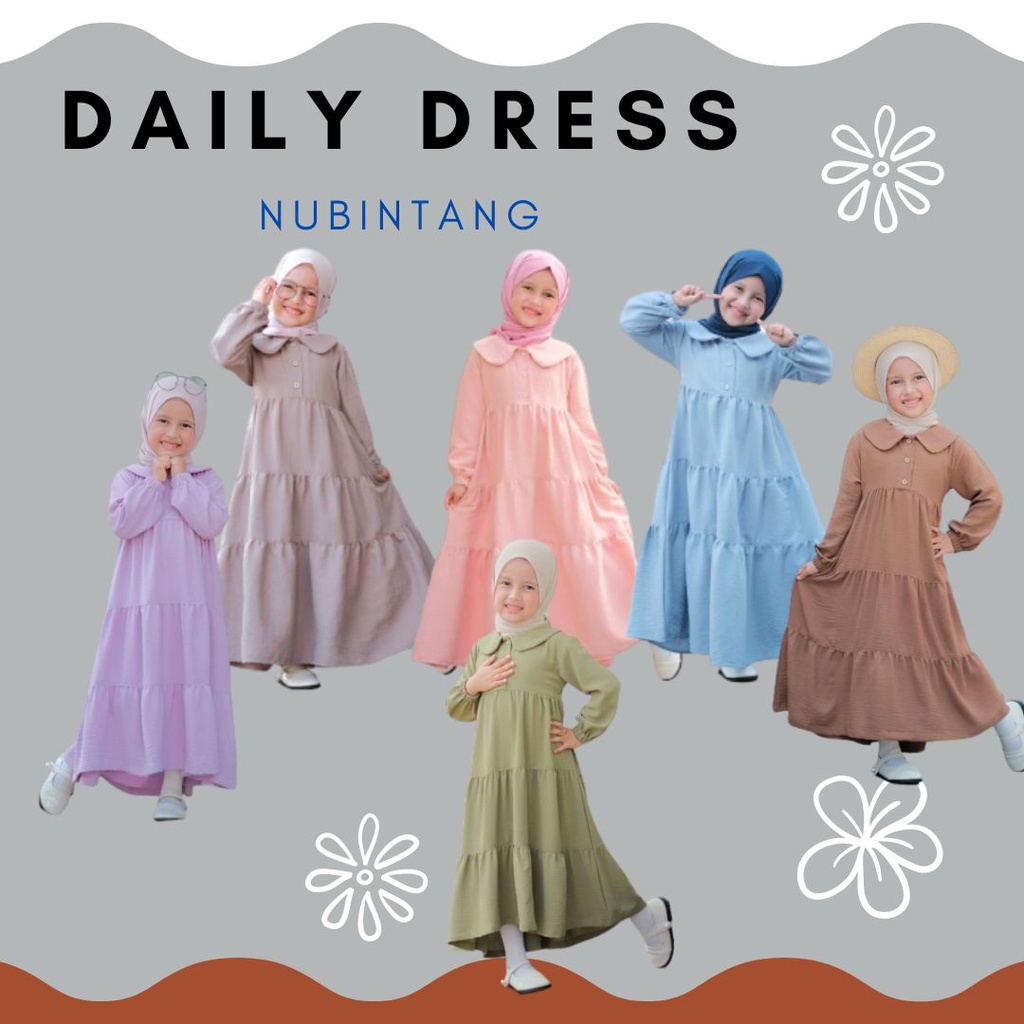 Nubintang  Daily Dress terbaru Gamis Anak  Tanpa Jilbab