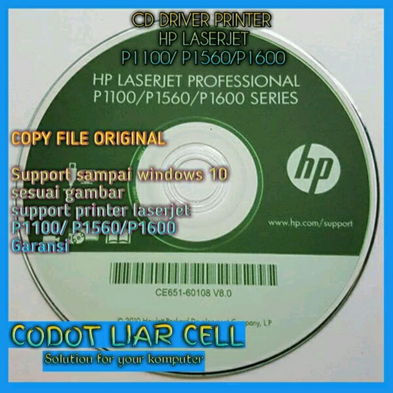 CD DRIVER PRINTER HP LASERJET P1100-P1560-P1600